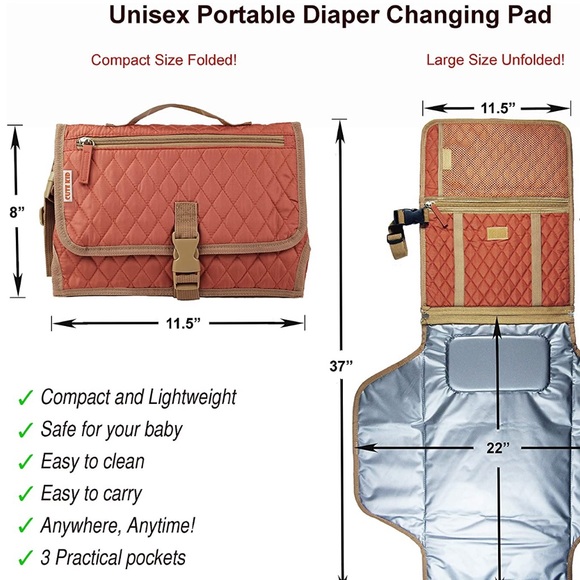 NWOT Baby Diaper Portable Changing Pad With Strap - Picture 6 of 8